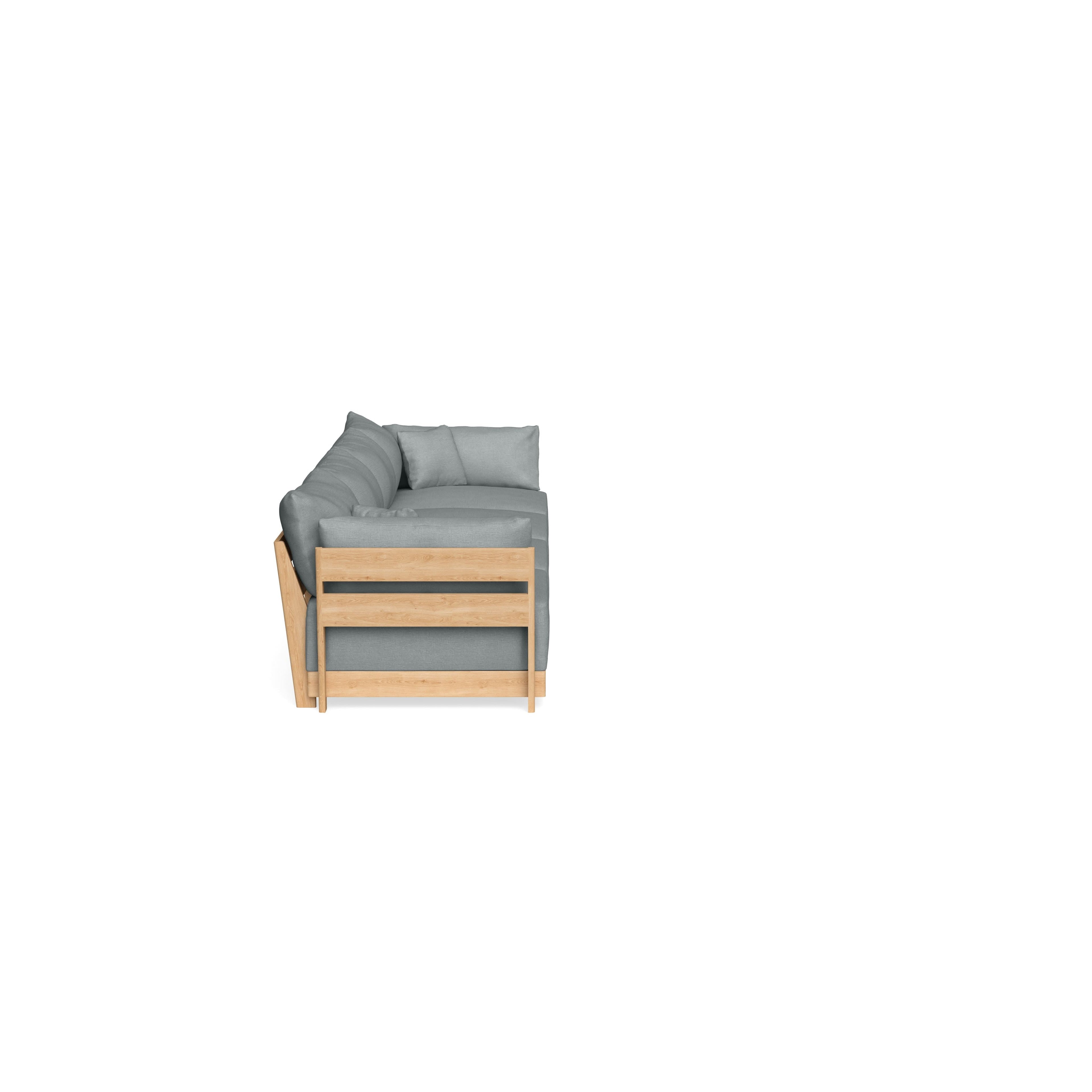 Modular Bondi Latte 4-Seater Sofa in Light Steel | Classic Blend