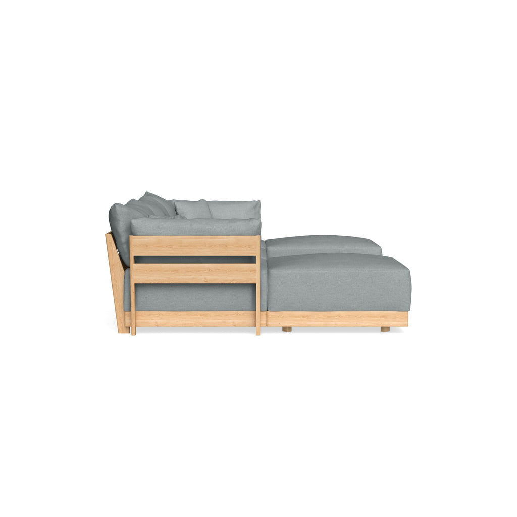 Modular Bondi Latte 3-Seater U-Sectional in Light Steel | Classic Blend