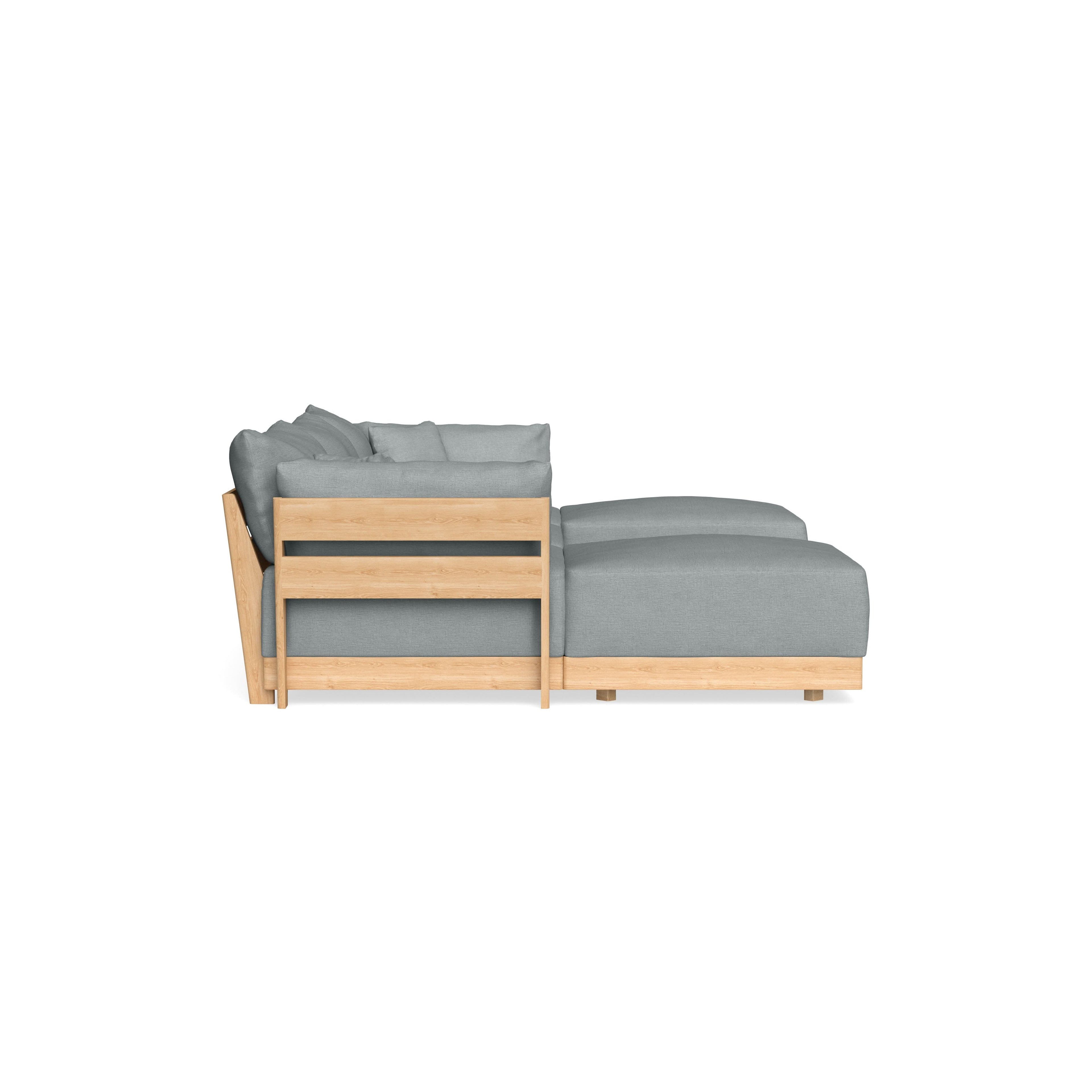Modular Bondi Latte 3-Seater U-Sectional in Light Steel | Classic Blend