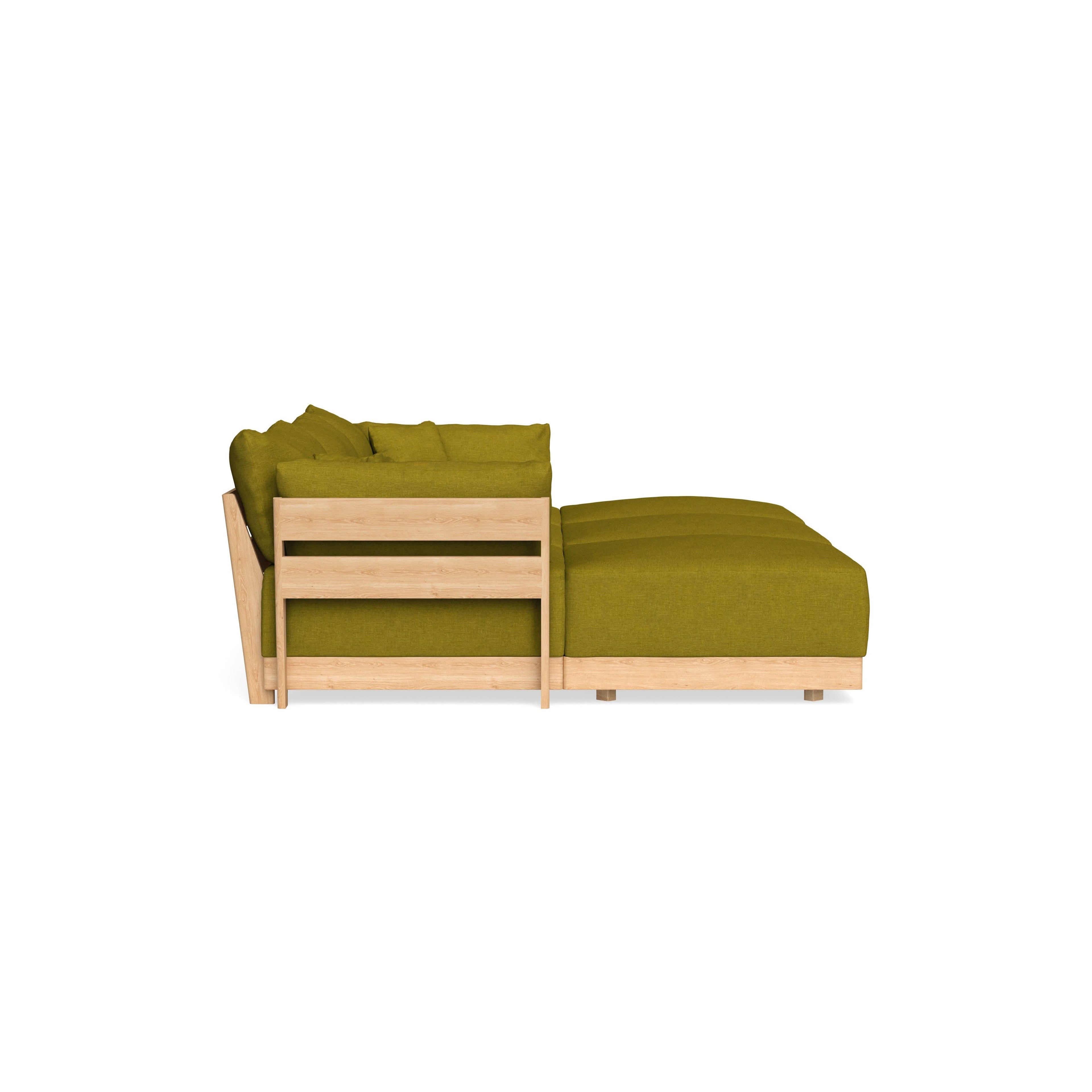 Modular Bondi Latte 3-Seater Daybed Sofa Sectional in Olive Green | Classic Blend