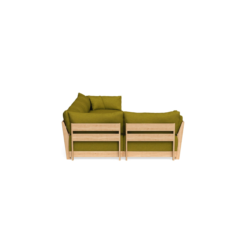 Modular Bondi Latte 5-Seater L-Sectional in Olive Green | Classic Blend