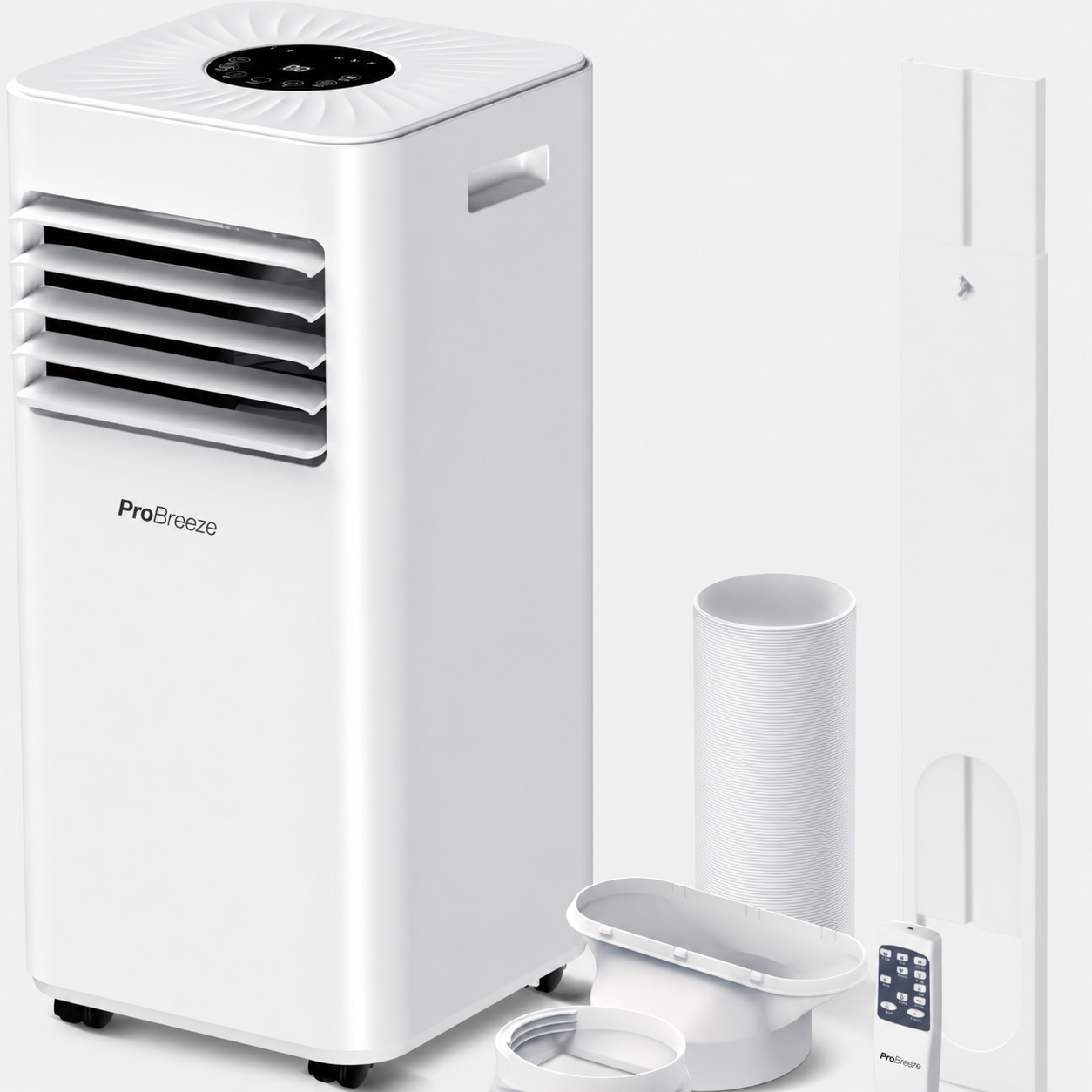 Air Conditioning Unit Portable Air Conditioner 9000 BTU 4-in-1 Dehumidifier, Cooling Fan with 2 Speeds, Digital Display & Remote Control, Window Kit, 24 Hour Timer for Room Up to 269sq.ft