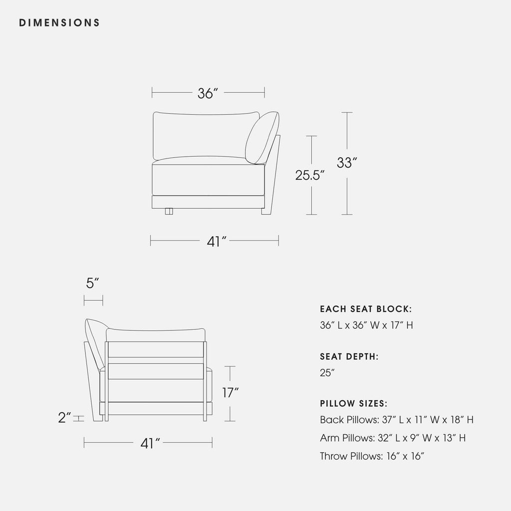 Modular Bondi Latte Corner Chair in Olive Green | Classic Blend