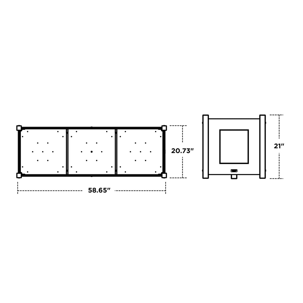 Country Living Large Rectangle Triple Planter Box